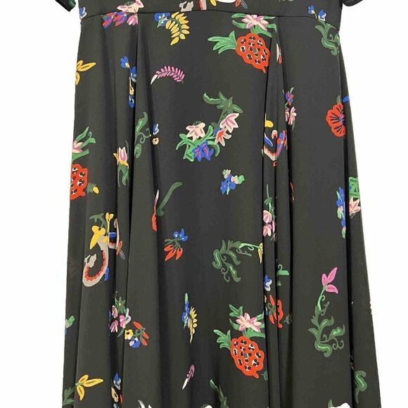 Novis Womens Silk Dress Size 8 Novelty Print Floral Runway Made In USA - Picture 7 of 14